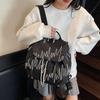 Korean Lightweight and Simple Double Shoulder Women's Bag Fashion Contrasting Color College Student Pastoral Shoulder Bag Large Capacity Summer New Mo