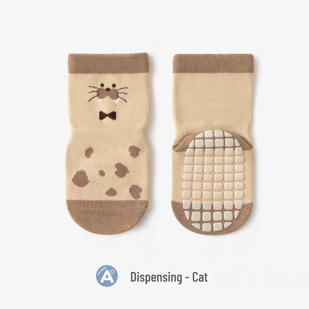 Spring Baby Socks: Non-slip, Loose Cuff, Seamless Combed Cotton Cartoon Socks for Infant & Toddler Walking Indoors
