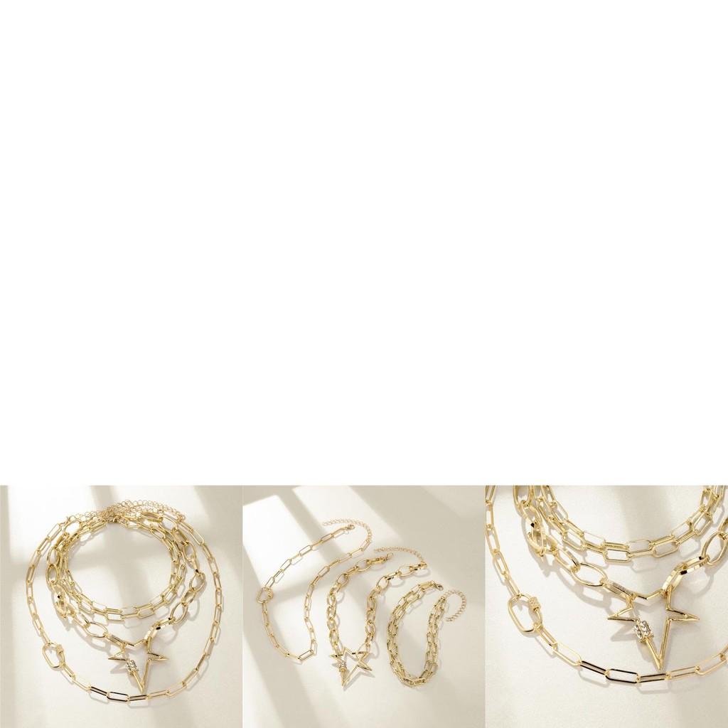 Elegant Five-pointed Star Layered Necklace Trendy Minimalist Womens Accessory Perfect For Gifts