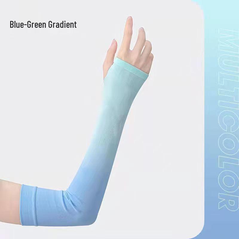 

Gradient UV Protection Ice Silk Sleeves for Men & Women - Korean Style Summer Outdoor Wear One Size синий/зелёный