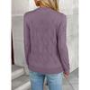Women S Casual Knitted Pullover Sweater Round Neck Long Sleeve Solid Color
