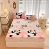 Cute Cartoon Bear Pattern Flannel Fitted Sheet Set Warm Breathable Super Soft Deep Pockets Mattress Cover for Kids Boys Girls