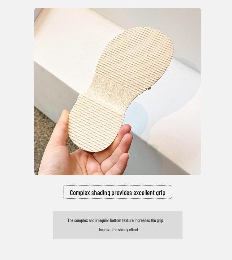 2026 Summer Girls' Open-Toe Pearl Sandals: Non-Slip Soft Sole Beach Shoes for Toddlers & Kids