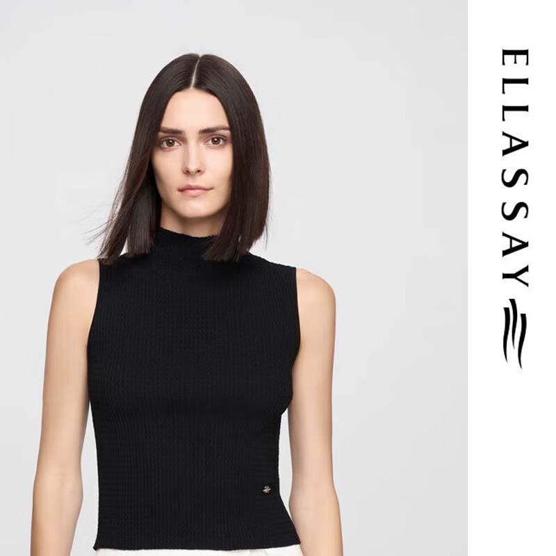 ELLASSAY Women's Mock Neck Sleeveless Knit Top