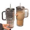 Jumbo Glass Cup with Handle and Lid for Girls: Ideal for Coffee or Water, Featuring Large Capacity and Included Straw