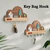 6 Hooks Key Hook Wall-mounted Key Storage Rack Creativity Bag Hook Rack  Entrance Decoration