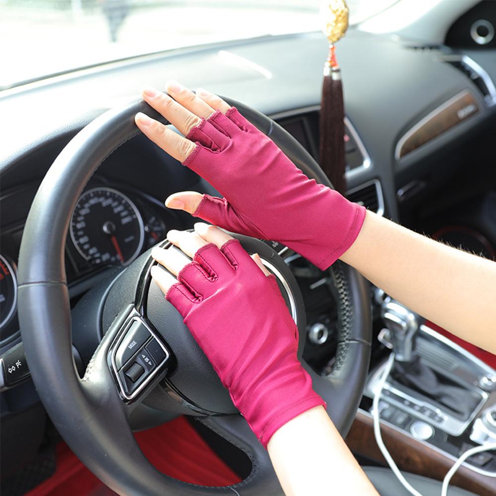 Protector Sunscreen Stretch Breathable Elastic Half Finger gloves Mittens Anti-UV Driving Gloves