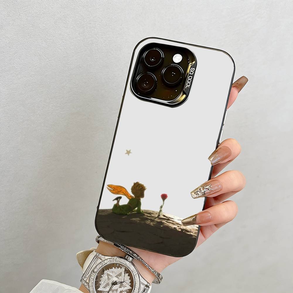 Der kleine Prinz Handyhülle Für iPhone 17,16,15,14,13,12,11 Plus,Pro Max,XS,Bunte Silberne Handyhülle Funda Cover