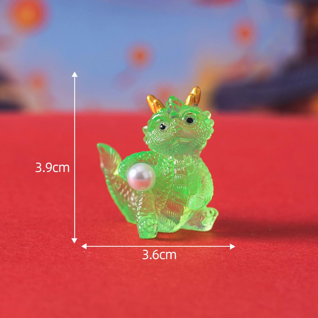 Cute Semi-transparent Lucky Dragon Resin Figurine Desk Ornament Blind Box Accessory