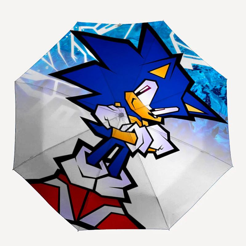 

1 шт. Соник Ежик, Автоматический складной зонт Sonic Art - Компактная конструкция с 8 ребрами, Прочный пластик и железо, Для ежедневного использования F104004