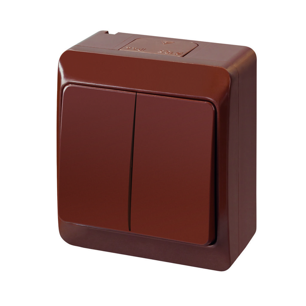 Candle switch, surface-mounted, IP44, bronze, HERMES