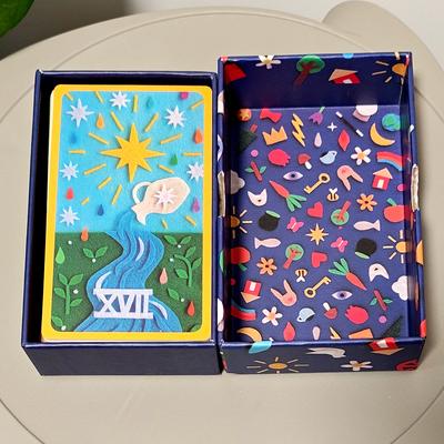 The Craft Felt Tarot 12*7cm 78 Card Deck Unique Hand-Cut Felt Art Rider Whimsical Divination Set In Rigid Box