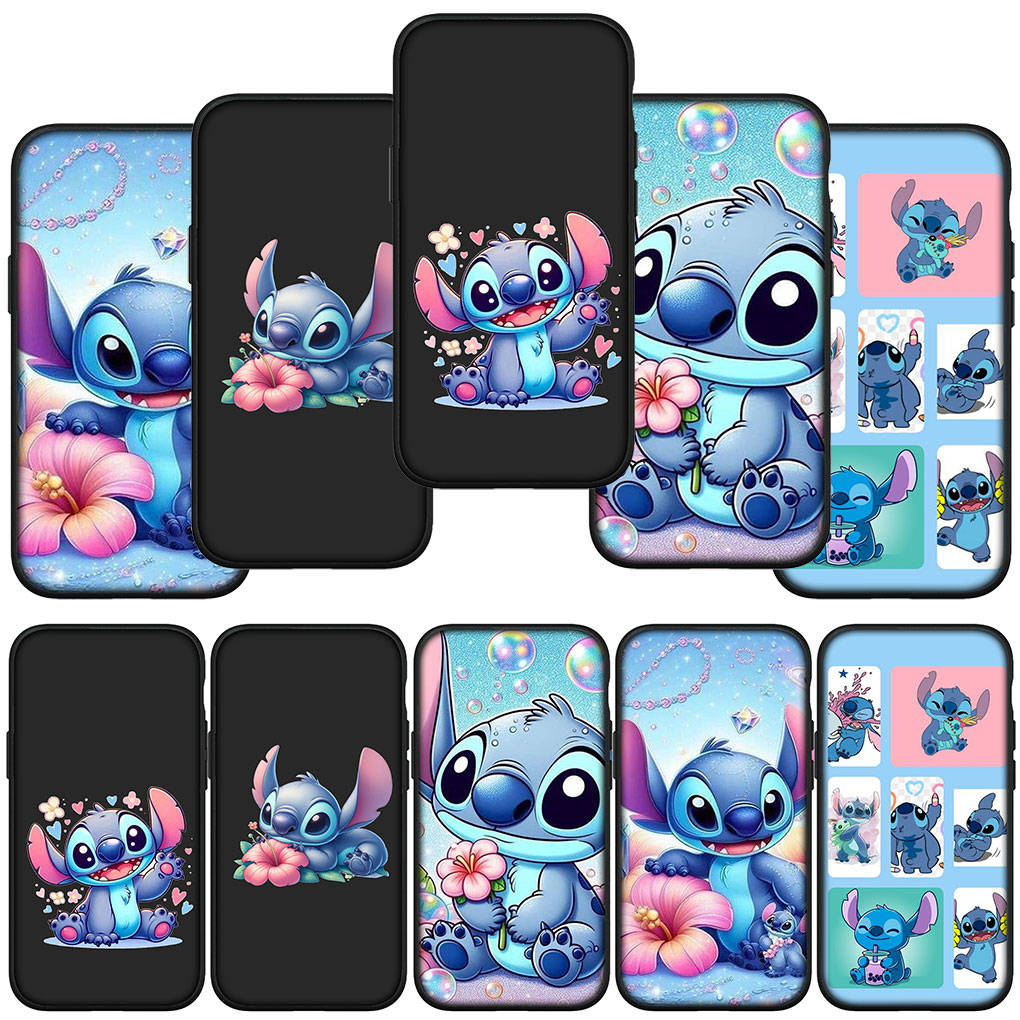

for iPhone 16 15 Xiaomi Redmi Note 13 12 11 Pro Max X 9 14 XR Samsung Galaxy S24 S23 Plus Huawei OPPO Black Comics Blue Lilo Stitch Cute Phone Case