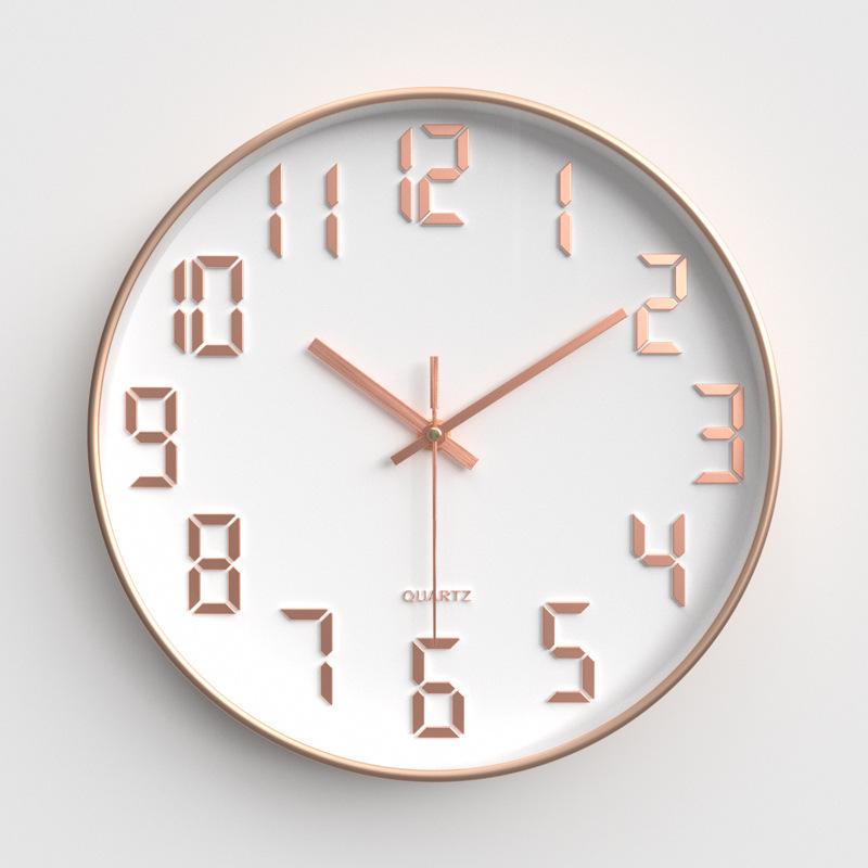 Household Clocks, Living Room Wall Clock, Bedroom Silent Wall Clock, Modern Simple Round Quartz Clock 12 Inches 30CM