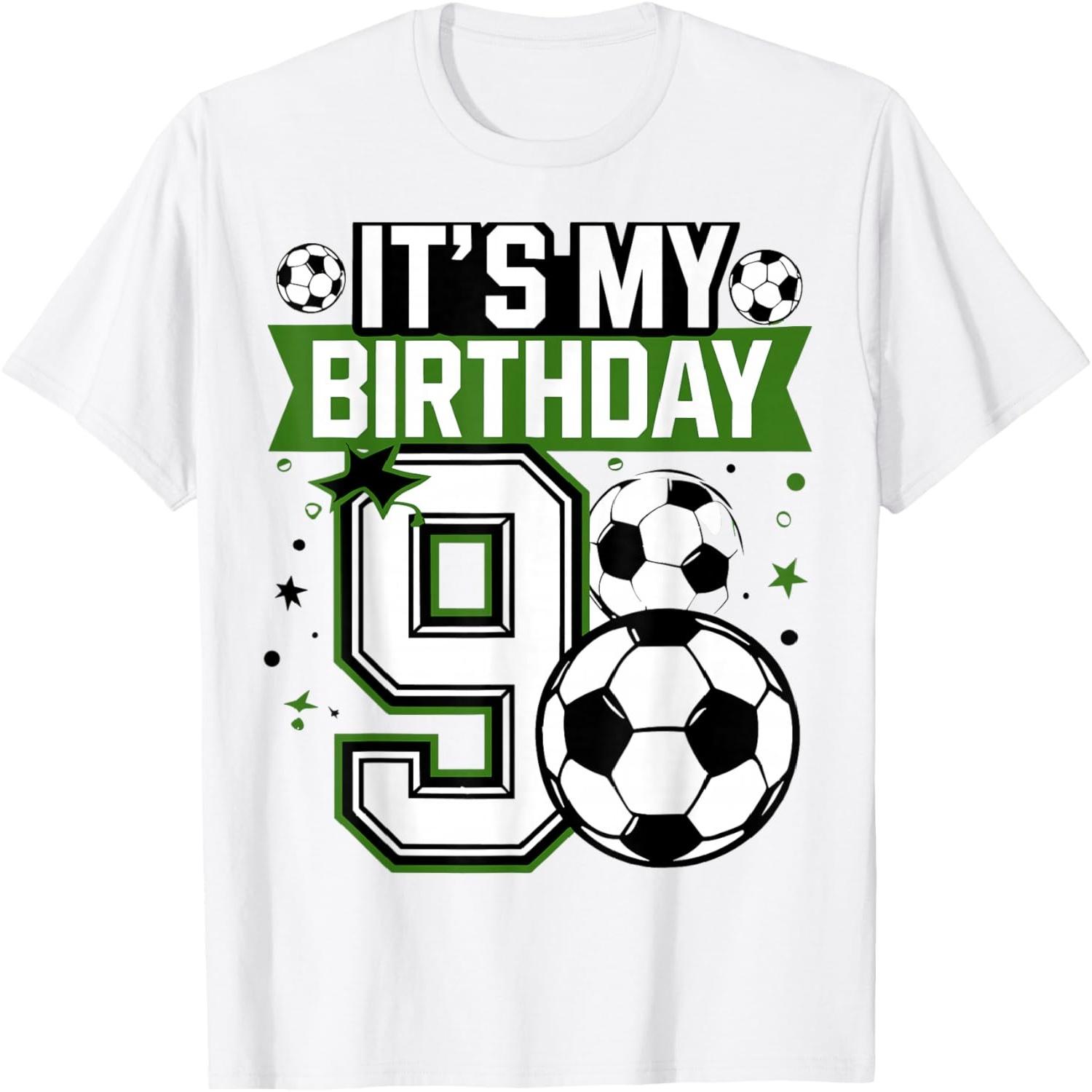 Birthday Boy Tees 9 Soccer Its My 9th Birthday Boys Soccer T-Shirt S