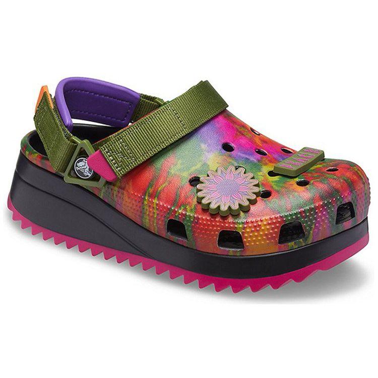 Crocs Classic Hiker Peace Out Green Women Sneakers Tie-Dye 207295-988