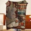 Art M-mimimi S-sticker Throw Flannel Throw Blanket, Lightweight Cozy, Durable Washable Cute Cool