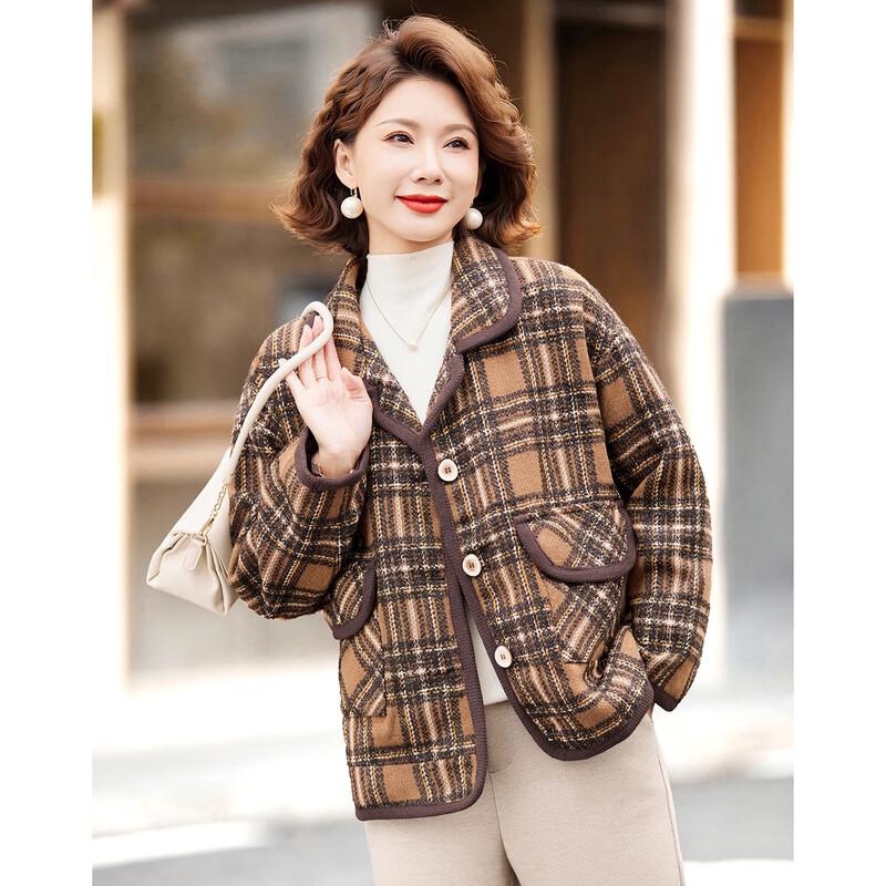 Women's Retro Plaid Lapel Coat
