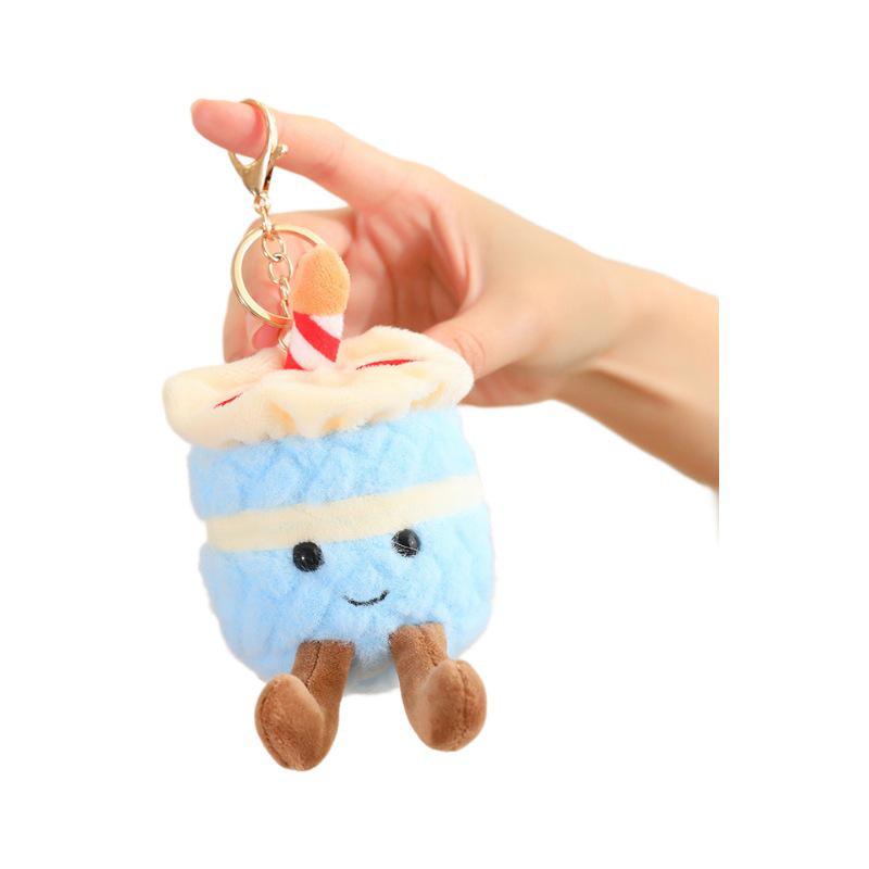 Bonsai Succulent Keychain Plush with Tulip Pendant - Cute and Fun Home Accessory
