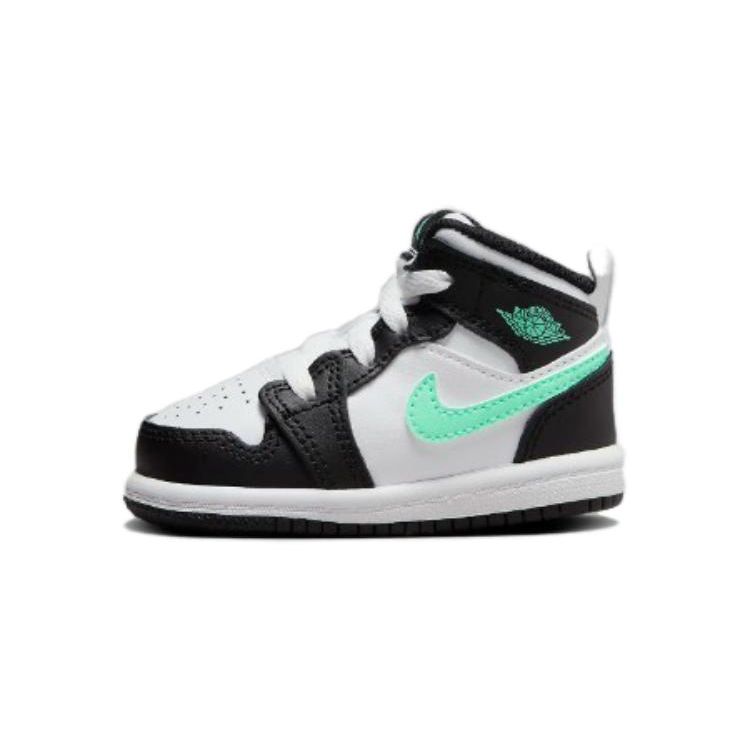 Air Jordan 1 Mid TD Green Glow Baby Sneakers Black White DQ8425-103