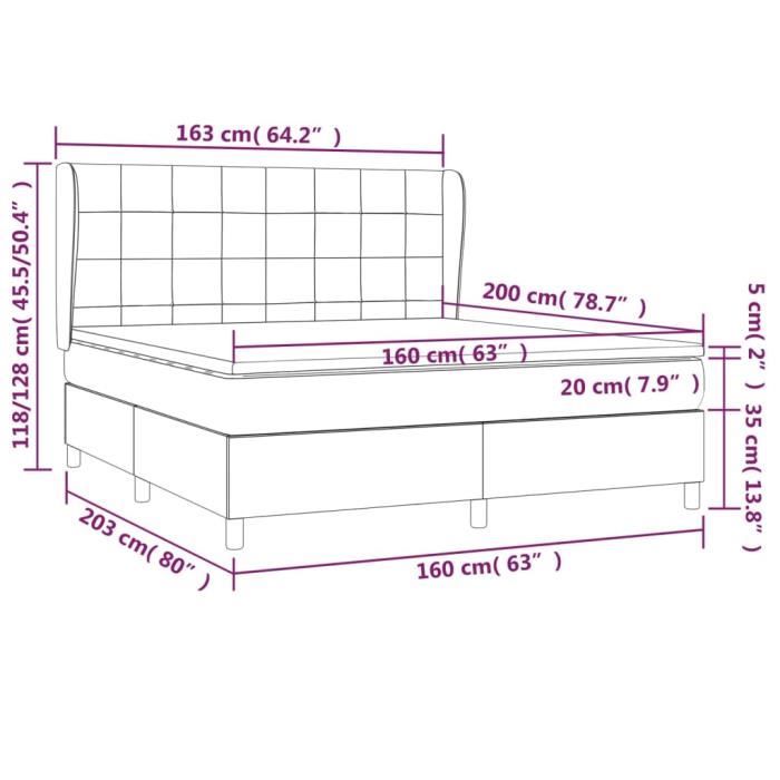 3127973 vidaXL Divan Bed with Mattress Light Grey 160x200cm Fabric