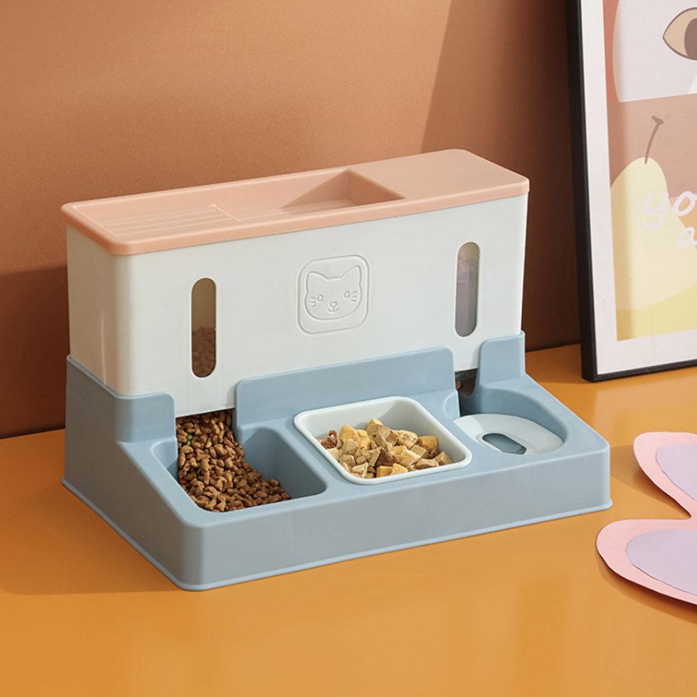 

2024 Новая кормушка для кошек, автоматический дозатор воды для домашних животных, миска двойного назначения, автоматическая комбинированная кормушка
