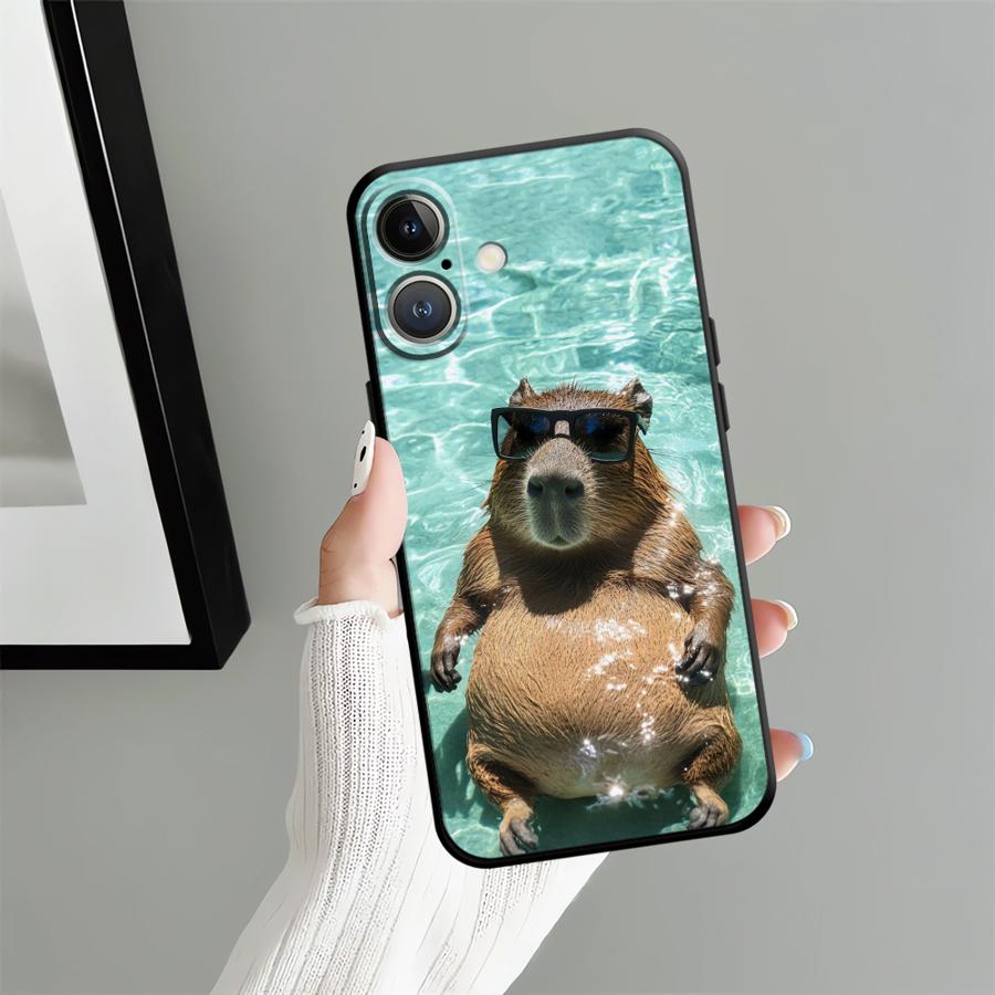 Cute Capybara Soft Back Phone Cover Case for iPhone 12 13 Mini 7 8 17 16 Pro Max X XS XR 15 Plus SE 11 17Air 14
