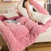 Double Sided AB Version Core Super Thick Winter Warm Blanket for Bed Artificial Lamb Cashmere Weighted Blanket Soft Comfortable Warmth Quilt Comforter
