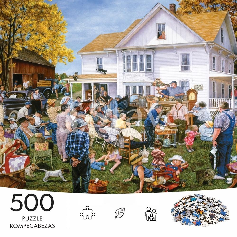 500pcs/Puzzle Game for Training Endurance And Logic - Exquisite Puzzle - (Autumn Farmhouse Gathering Scene) Suitable for Living Room Decoration, Room