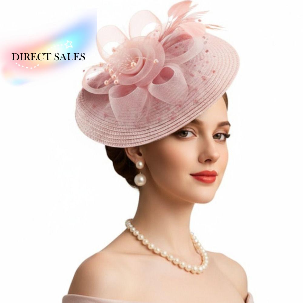 Fashion Exquisite Mesh Feather Headband Elegant Formal Hat 1920s Hair Accessories Sweet Bride Headdress Lady