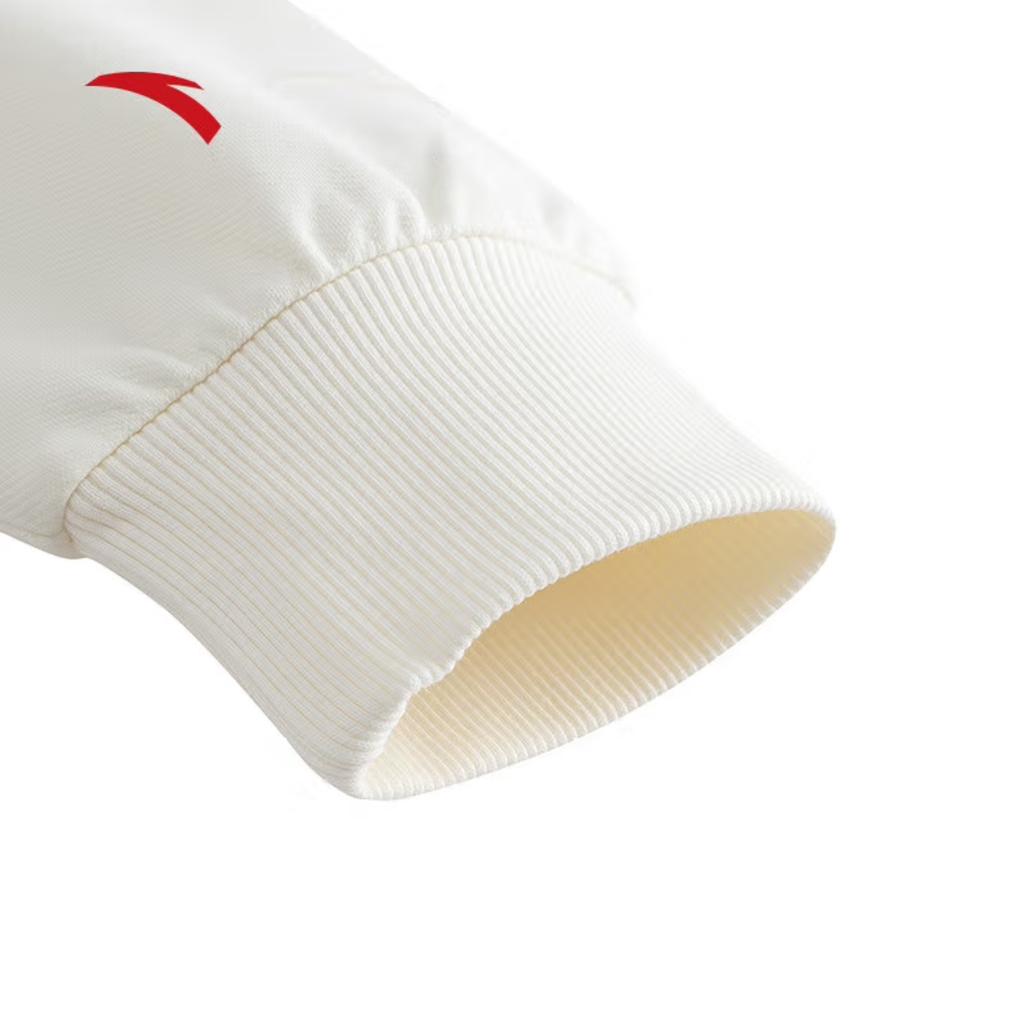 Anta Lockere Passform Warm Stehkragen Pullover Sweatshirt mit Buchstabenaufdruck Unisex Sweatshirt Elfenbein 152518722-4