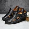 Übergröße Handnähen Herren Leder Ausgeschnitten Strand Sandalen Mokassins Herren Freizeitschuhe