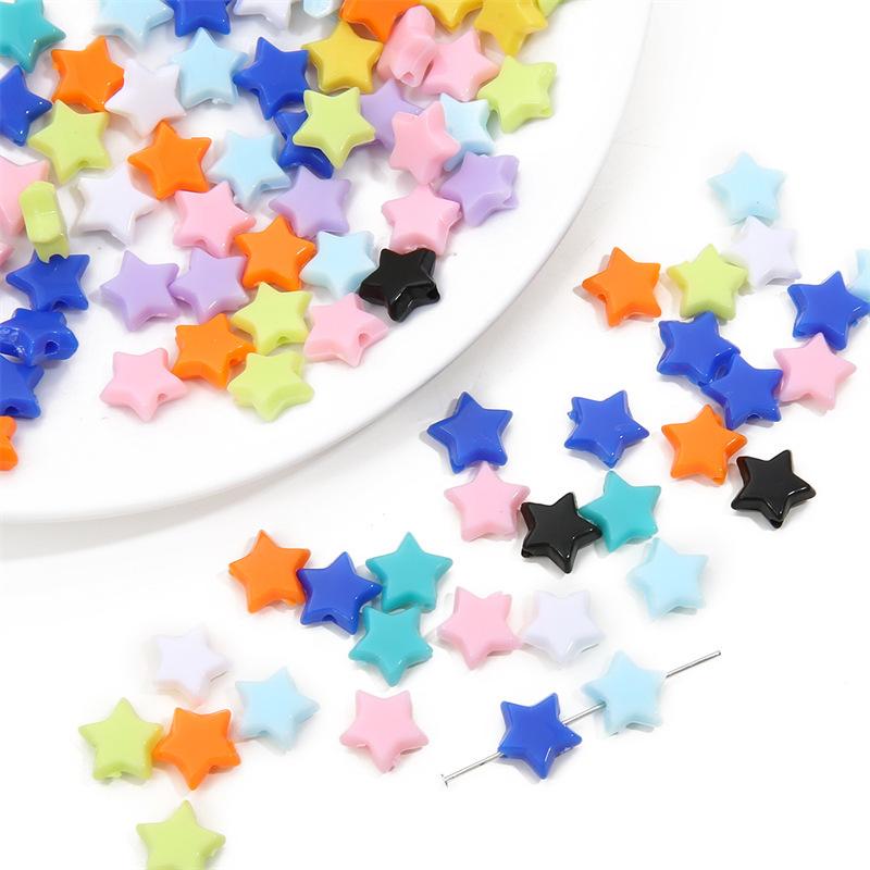 

Бусины ручной работы Акриловые однотонные бусины в форме пентаграммы Ручная нить бусины Браслет ручной работы своими руками Бусины россыпью Ожерелье Ювелирные изделия Аксессуары Аксессуары 100 pcs x 1 bag