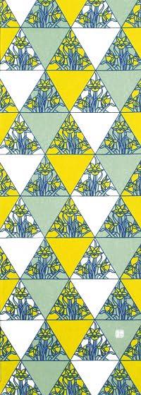 

Крашение полотенца для рук Анбо с узором «чешуя», аутентичный крашеный хлопок Токуока, сделано в Японии, 35 см x 100 см, «Нарцисс цитрусовый», 100%