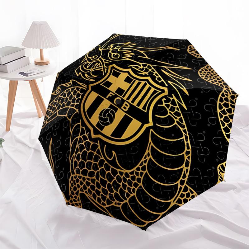 1pc FC Barcelona Automatic Open/close Folding Portable Umbrella with 8-Rib Structure for Women/Men, All-Season Use  A0901114