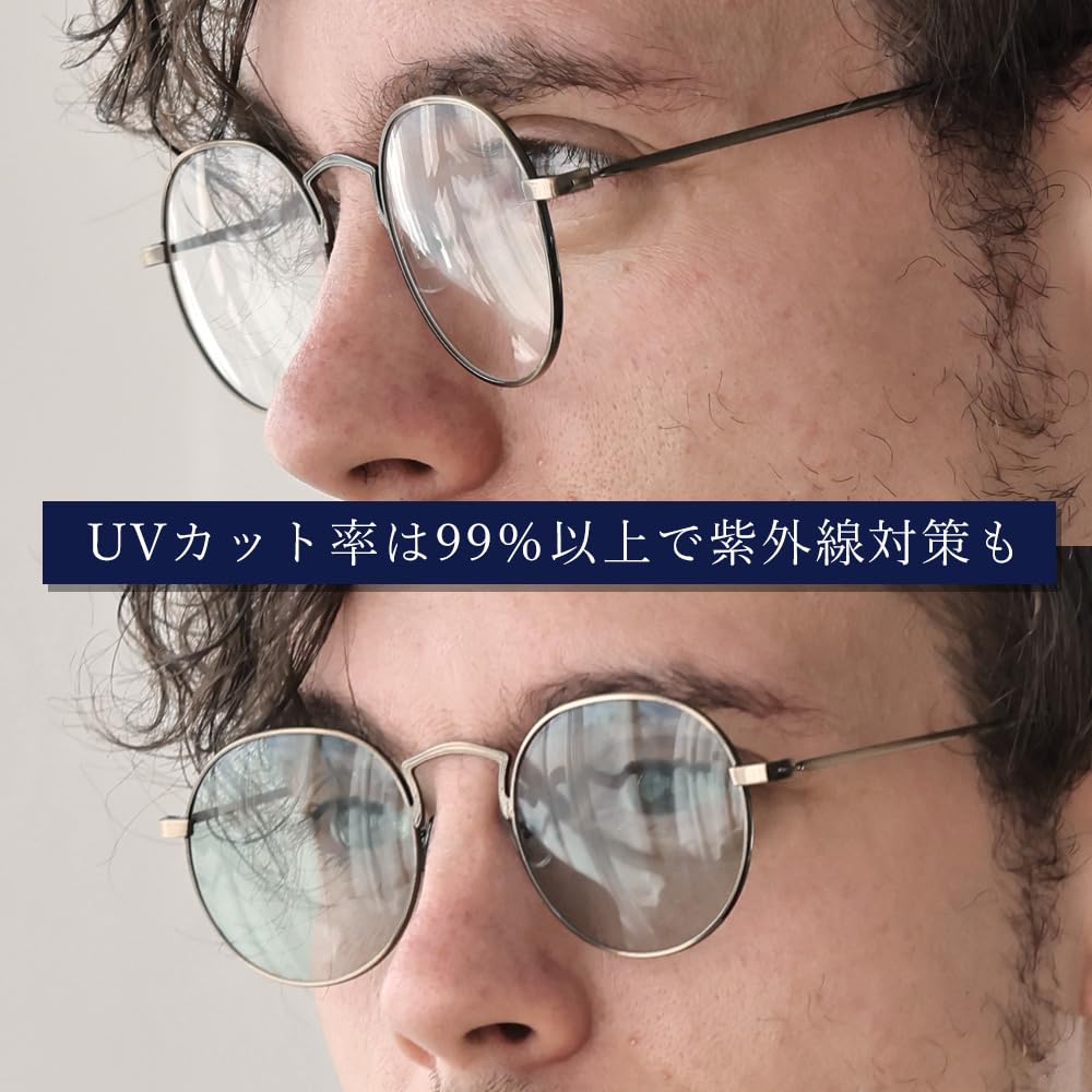 Gold Matte x Light Brown Fashion Boston Colored Slim [FashionBerry] 4. Sunglasses, Glasses, Style, Metal, Lenses, Unisex, Stylish, Fit, Lightweight,