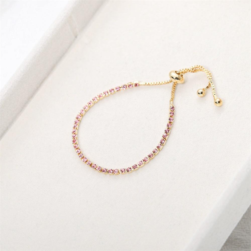 Fashionable Light Luxury Zircon Crystal Minimalist Adjustable Bracelet for Women Summer Elegant Hand Chain