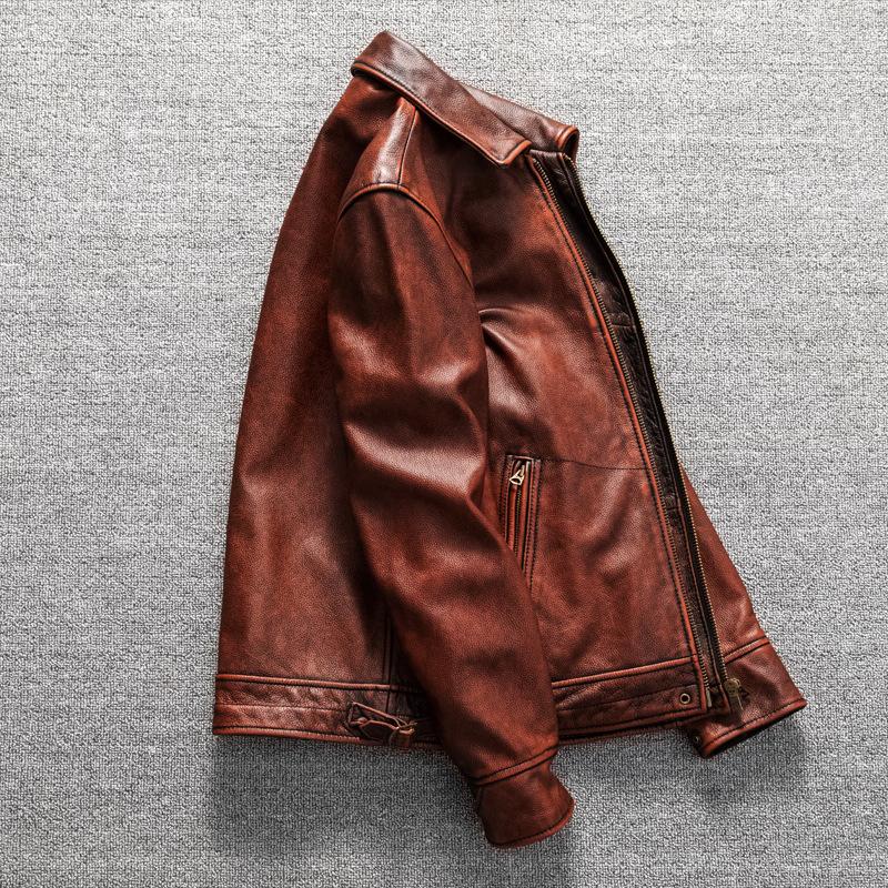 Leather Men's Slim Fit Classic Leather Jacket Casual Jacket