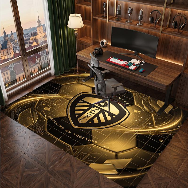 Tappeto in Velluto di Cristallo con Stampa del Leeds United Football, Comodo Assorbente d'Acqua Antiscivolo Tappeto per Pavimenti Interni