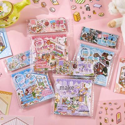 Micro-Scenery Sticker Book: Casual Home Party Theme DIY Scene Stickers