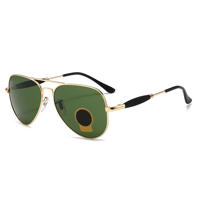 New metal UV-proof sunglasses, European and American retro trend colorful film glass sunglasses