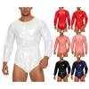 Men‘s Adaptive Waterproof Bodysuit Long Sleeve Buttoned Crotch Elastic Waist One Piece Diaper Cover Suit for Disability Care
