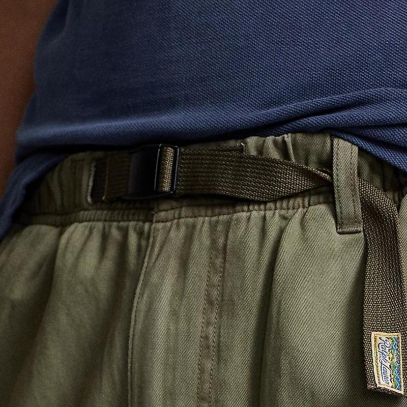 Polo Ralph Lauren Solid Color Logo Embroidered Loose Fit Straight Leg Casual Pants Men bottoms Green 710917138-004