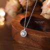 999 Sterling Silver Dainty Zircon Pendant Necklace, Minimalist Sparkling Square Necklace, Elegant Fine Jewelry for Women Gift