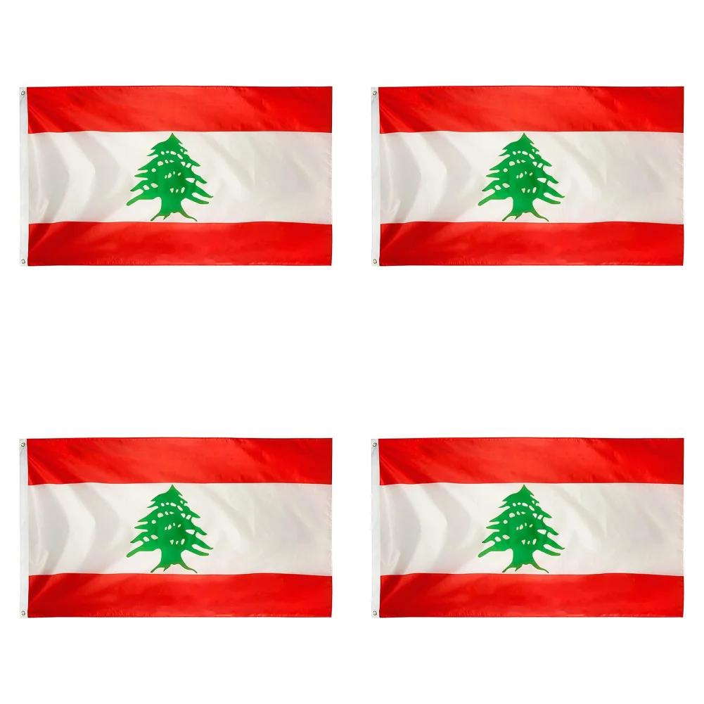 1-10 ks Dekorativní vlajka Libanon Světové vlajky zemí Polyester Vlajka Libanonské republiky Vnitřní Venkovní 90x150cm Vlajka k zavěšení