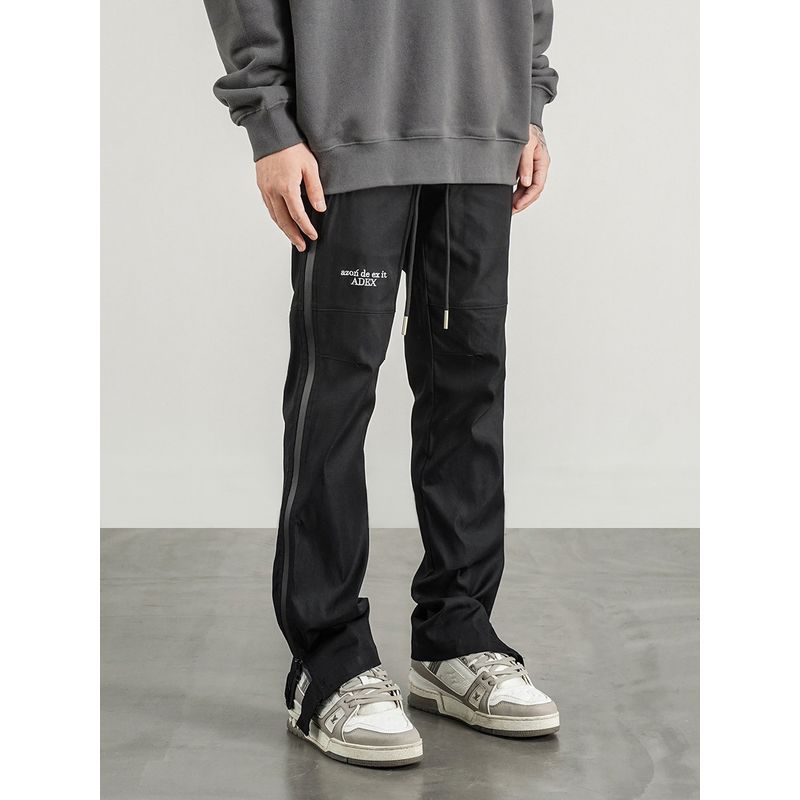 Black of Exit Chinese Fad Functional Side Zipper Embroider Quick-Drying Rush Sports Pants Men Vibe Style Cargo Pants