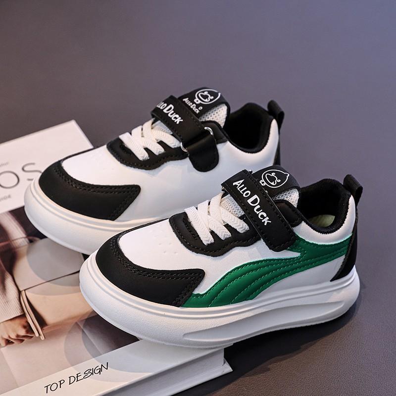 Kids Casual Sneakers Fall 2026 Waterproof PU Leather Soft Sole Non-Slip Unisex Childrens Shoes