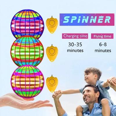 Létající míček Bumerang Spinner Hračky Ručně ovládaný Dron 360° Rotující Mini UFO S LED Světly pro Děti Zábavné Narozeninové Dárky