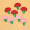 New Flower Birthday Cake Candle 4-pack Simulated Carnation Party Decoration Fan-shaped Flower Holiday Candle