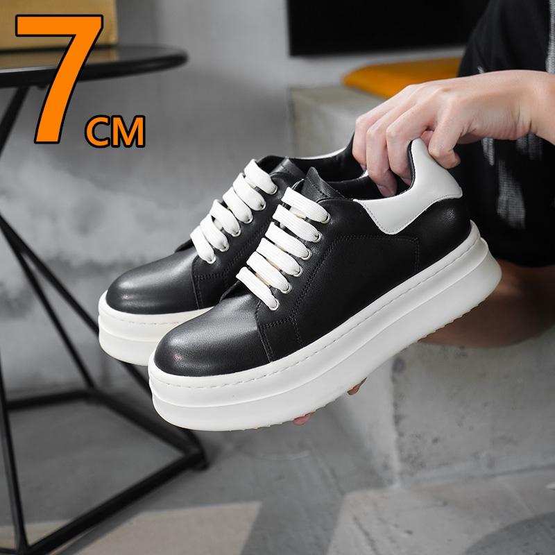 Fashion New Low-Top Trendy Versatile Thick Base Casual Elevator Shoes Chunky Sole Men's Classic Fashion 7CM Height Increasing Snkeaers
